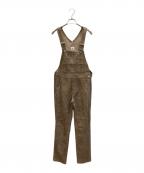 6(ROKU) BEAUTY&YOUTHロク ビューティーアンドユース）の古着「SUEDE SALOPETTE」｜ブラウン