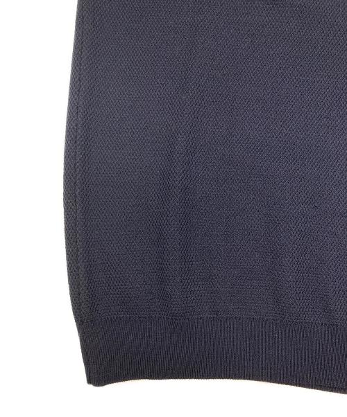 BLACK LABEL CRESTBRIDGE（ブラックレーベル クレストブリッジ）BLACK LABEL CRESTBRIDGE (ブラックレーベル クレストブリッジ) チェック切替ウールニット ネイビー サイズ:SIZE Lの古着・服飾アイテム