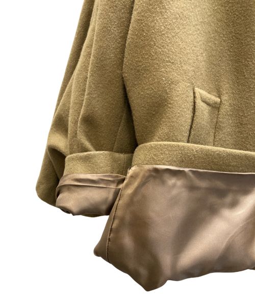 CLANE（クラネ）CLANE (クラネ) BACK FRILL DOUBLE COAT ブラウン サイズ:SIZE 2の古着・服飾アイテム