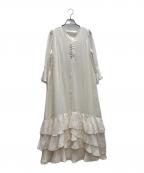 Snidelスナイデル）の古着「シフォンフリルロングワンピース」｜ホワイト