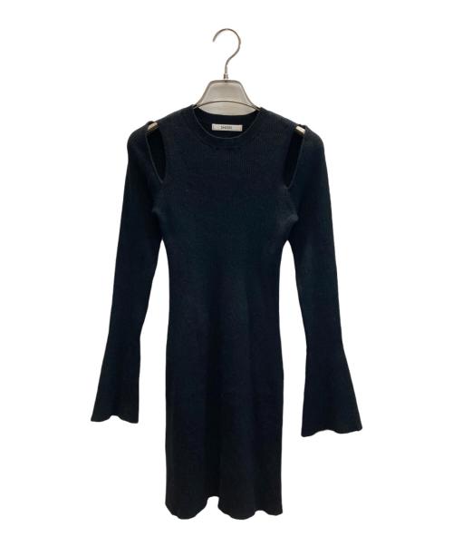 Snidel（スナイデル）Snidel (スナイデル) ショルダースリットミニニットワンピース ブラック サイズ:SIZE Freeの古着・服飾アイテム