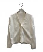 ebureエブール）の古着「Vネック コットン シルク カーディガン」｜ホワイト