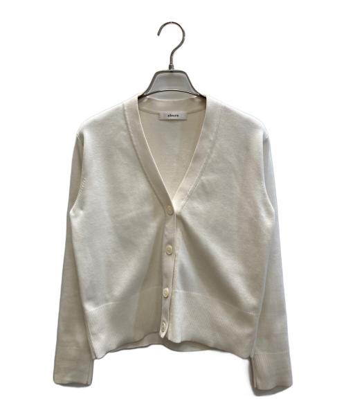 ebure（エブール）ebure (エブール) Vネック コットン シルク カーディガン ホワイト サイズ:サイズ詳細参照の古着・服飾アイテム