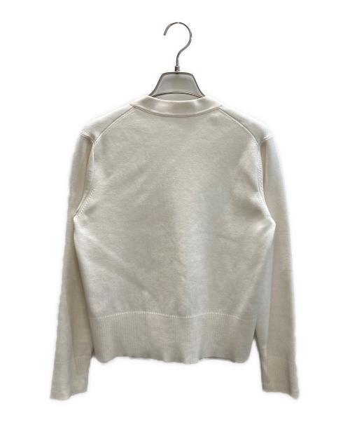 ebure（エブール）ebure (エブール) Vネック コットン シルク カーディガン ホワイト サイズ:サイズ詳細参照の古着・服飾アイテム