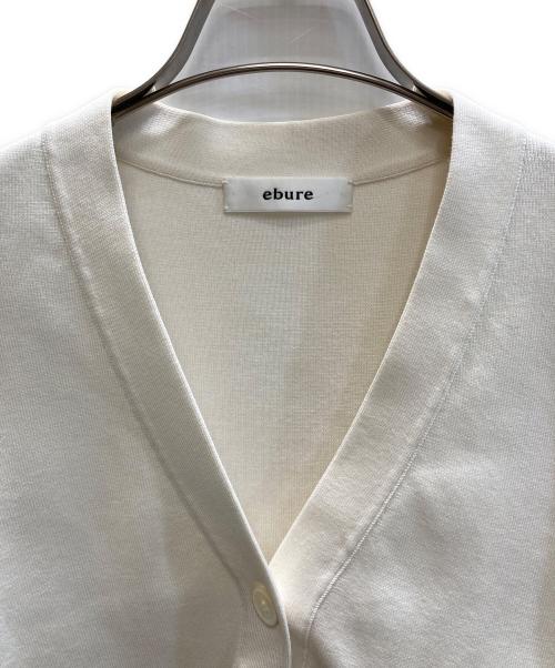 ebure（エブール）ebure (エブール) Vネック コットン シルク カーディガン ホワイト サイズ:サイズ詳細参照の古着・服飾アイテム