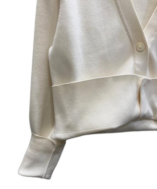 ebure（エブール）ebure (エブール) Vネック コットン シルク カーディガン ホワイト サイズ:サイズ詳細参照の古着・服飾アイテム