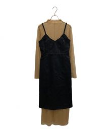 Ameri（アメリ）の古着「DENIM SHEER LAYERED DRESS」｜ブラウン