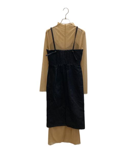 Ameri（アメリ）Ameri (アメリ) DENIM SHEER LAYERED DRESS ブラウン サイズ:Sの古着・服飾アイテム