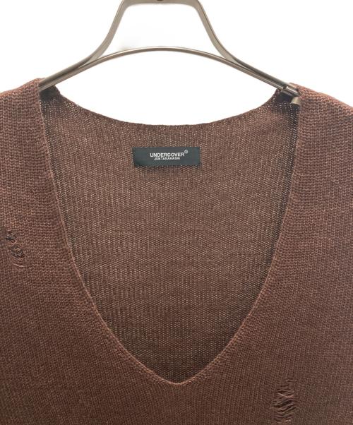 UNDERCOVER（アンダーカバー）UNDERCOVER (アンダーカバー) サイドZIPリネンウールボロニットベスト ブラウン サイズ:3の古着・服飾アイテム