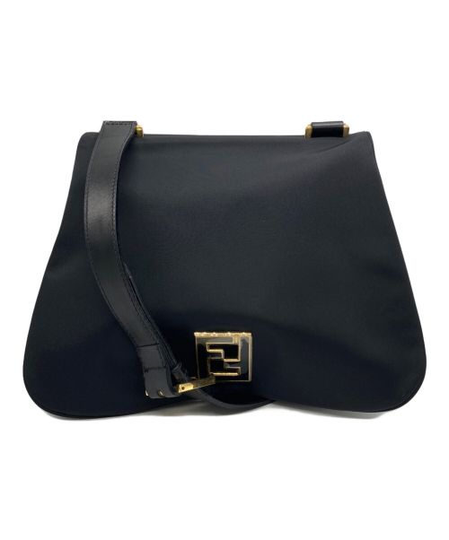 FENDI（フェンディ）FENDI (フェンディ) フラップナイロンショルダーバッグ ブラックの古着・服飾アイテム