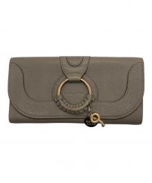 SEE BY CHLOE（シーバイクロエ）の古着「2つ折り財布 HANA フラップウォレット」｜ベージュ