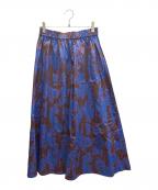 mylankaミランカ）の古着「ファジープリントタイプライタースカート」｜ブルー