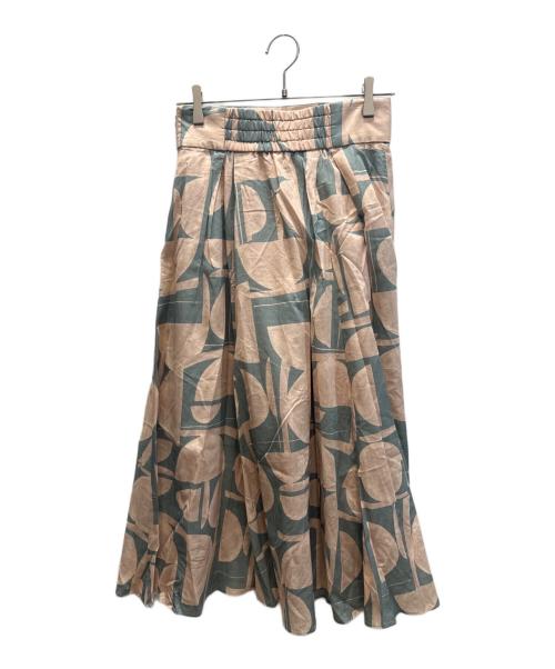 BRAHMIN（ブラーミン）BRAHMIN (ブラーミン) ジオメトリーフレアスカート ベージュ サイズ:SIZE 38 未使用品の古着・服飾アイテム