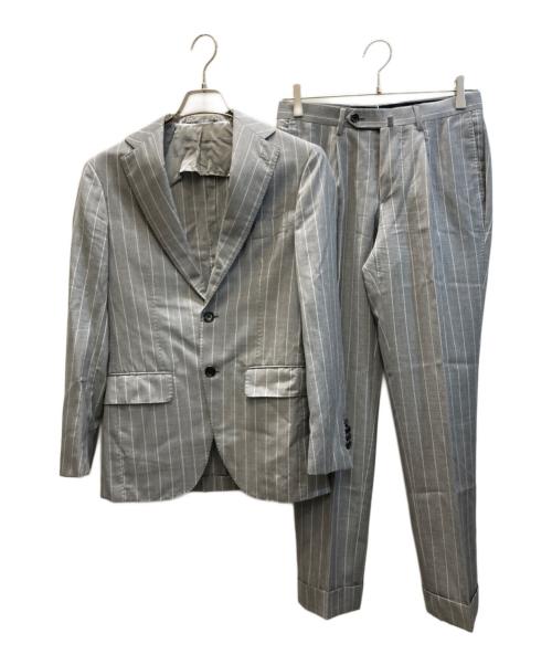 ERMENEGILDO ZEGNA（エルメネジルド・ゼニア）ERMENEGILDO ZEGNA (エルメネジルド・ゼニア) ストライプセットアップ グレー サイズ:SIZE 42の古着・服飾アイテム