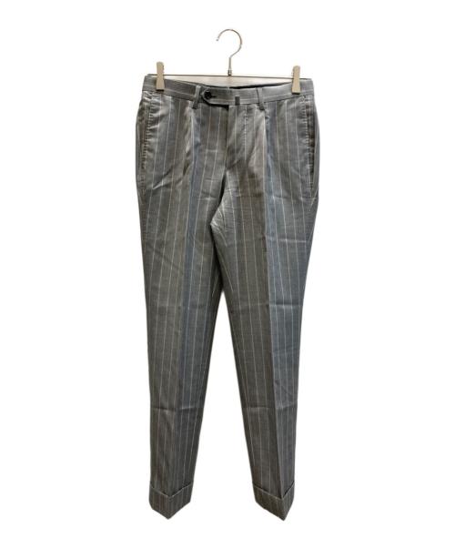 ERMENEGILDO ZEGNA（エルメネジルド・ゼニア）ERMENEGILDO ZEGNA (エルメネジルド・ゼニア) ストライプセットアップ グレー サイズ:SIZE 42の古着・服飾アイテム