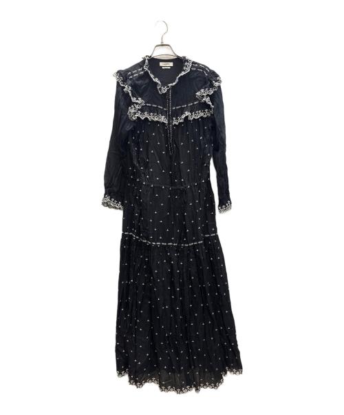 ISABEL MARANT ETOILE（イザベルマランエトワール）ISABEL MARANT ETOILE (イザベルマランエトワール) コットンボイルエンブロイダリードレス ブラック サイズ:SIZE 38の古着・服飾アイテム