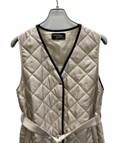 UNITED TOKYO（ユナイテッドトーキョー）UNITED TOKYO (ユナイテッドトーキョー) ミクスチャーキルティングコート ベージュ サイズ:FREEの古着・服飾アイテム