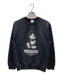 WIFFLE（ウィッフル）の古着「MICKEY MOUSE CREWNECK SWEAT」｜ブラック