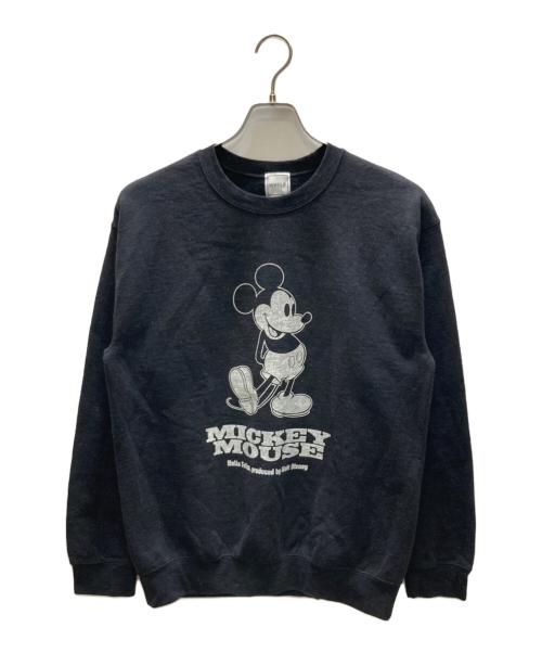 WIFFLE（ウィッフル）WIFFLE (ウィッフル) MICKEY MOUSE CREWNECK SWEAT ブラック サイズ:Mの古着・服飾アイテム