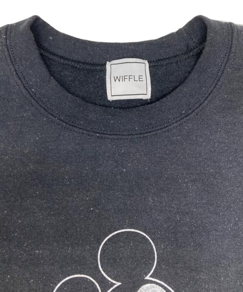 WIFFLE（ウィッフル）WIFFLE (ウィッフル) MICKEY MOUSE CREWNECK SWEAT ブラック サイズ:Mの古着・服飾アイテム