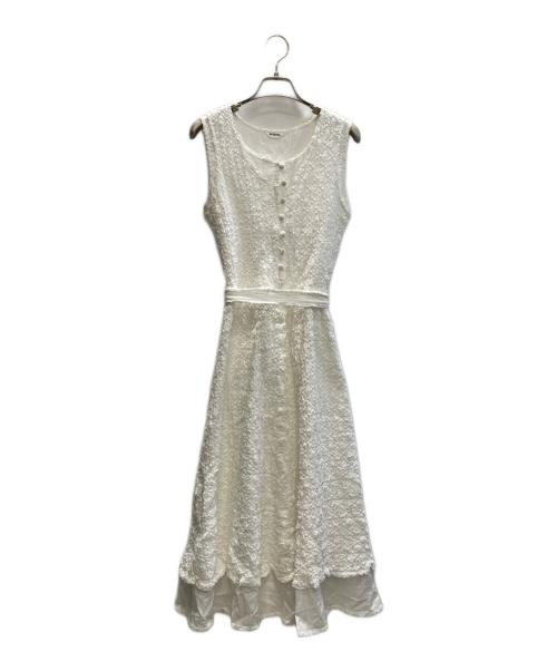 INGEBORG（インゲボルグ）INGEBORG (インゲボルグ) ギャザーレースワンピース ホワイト サイズ:SIZE 9の古着・服飾アイテム