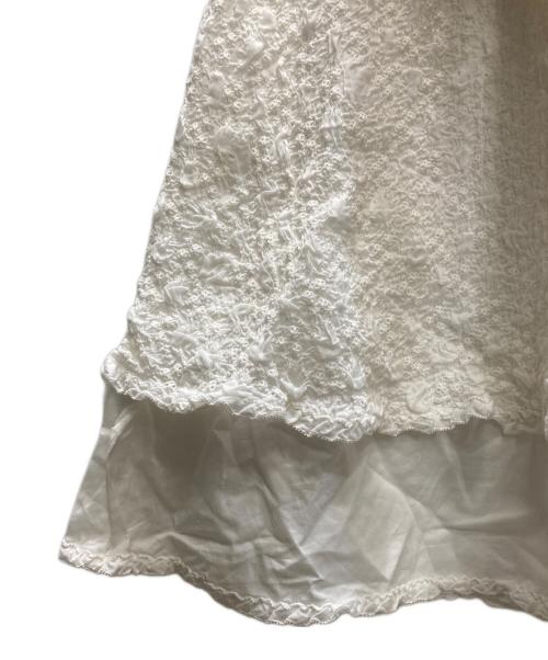 INGEBORG（インゲボルグ）INGEBORG (インゲボルグ) ギャザーレースワンピース ホワイト サイズ:SIZE 9の古着・服飾アイテム