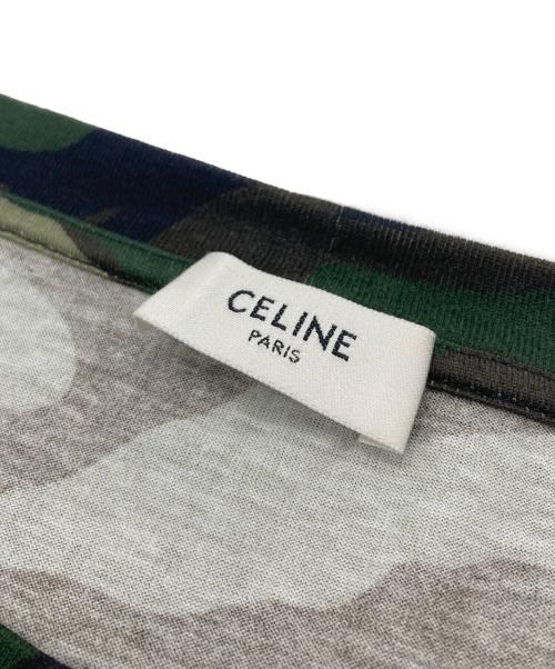 CELINE（セリーヌ）CELINE (セリーヌ) ロゴプリントクロップドカモフラTシャツ グリーン サイズ:Lの古着・服飾アイテム