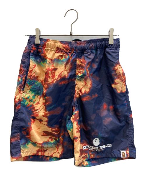 A BATHING APE（ア ベイシング エイプ）A BATHING APE (ア ベイシング エイプ) TIE DYE BEACH SHORTS ネイビー サイズ:Sの古着・服飾アイテム