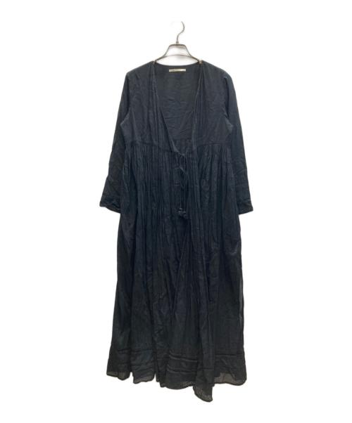 ne quittez pas（ヌキテパ）ne quittez pas (ヌキテパ) 2wayコットンボイル クロスオーバーフロントガウン ブラック サイズ:Freeの古着・服飾アイテム