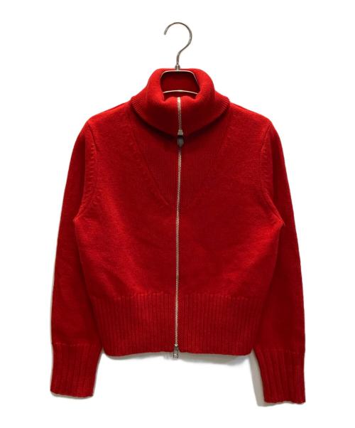 MACPHEE（マカフィー）MACPHEE (マカフィー) NZ LAMS ジップアップカーディガン レッド サイズ:SIZE Sの古着・服飾アイテム