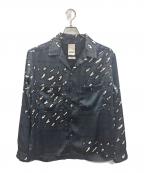 YSTRDY'S TMRRWイエスタデイズトゥモロウ）の古着「YANKEE SHIRT LEOPARD」｜ネイビー