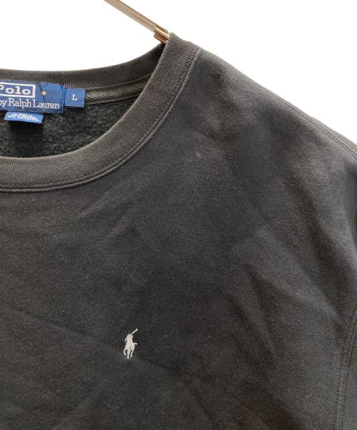 POLO RALPH LAUREN（ポロ・ラルフローレン）POLO RALPH LAUREN (ポロ・ラルフローレン) ロゴ刺繍クルーネックニット ブラック サイズ:Ｌの古着・服飾アイテム