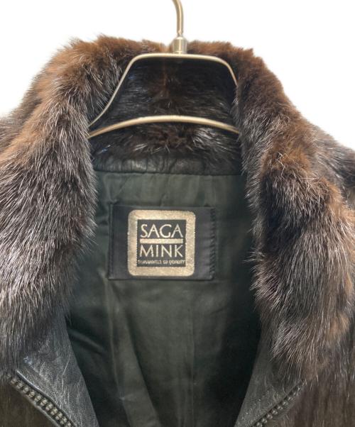 SAGA MINK（サガミンク）SAGA MINK (サガミンク) ジップファーブルゾン ブラウン サイズ:Mの古着・服飾アイテム