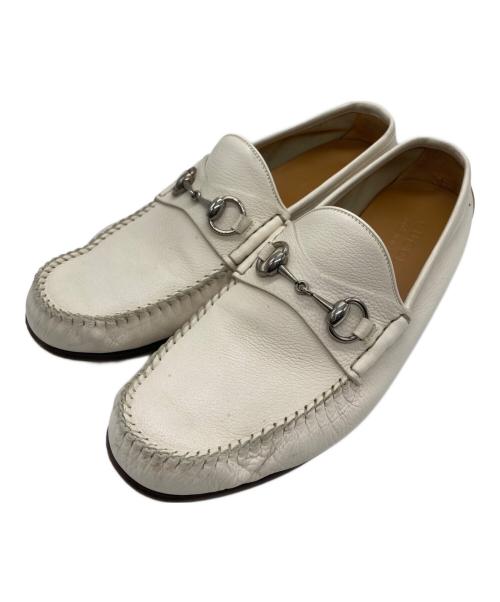 GUCCI（グッチ）GUCCI (グッチ) ホースビットローファー ホワイト サイズ:SIZE 8 1/2の古着・服飾アイテム