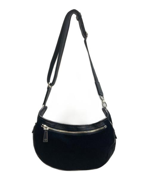 aniary（アニアリ）aniary (アニアリ) レザー切替ショルダーバッグ ブラックの古着・服飾アイテム