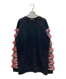 DIESEL Black Gold（ディーゼル ブラック ゴールド）の古着「ニット切替スウェット」｜ブラック