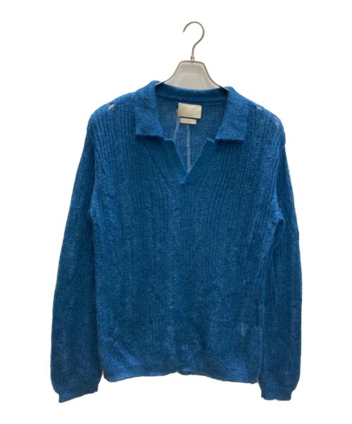 YOKE（ヨーク）YOKE (ヨーク) SILK MOHAIR SKIPPER SWEATER ブルー サイズ:SIZE 3の古着・服飾アイテム