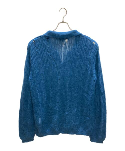 YOKE（ヨーク）YOKE (ヨーク) SILK MOHAIR SKIPPER SWEATER ブルー サイズ:SIZE 3の古着・服飾アイテム