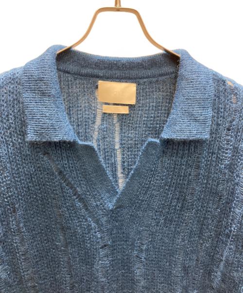 YOKE（ヨーク）YOKE (ヨーク) SILK MOHAIR SKIPPER SWEATER ブルー サイズ:SIZE 3の古着・服飾アイテム