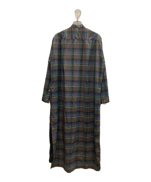 AURALEE（オーラリー）AURALEE (オーラリー) SUPER LIGHT WOOL CHECK ONE-PIECE ブラウンの古着・服飾アイテム