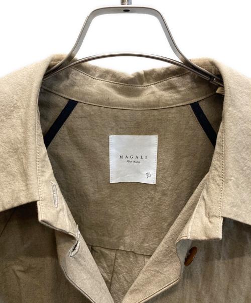 magali（マガリ）magali (マガリ) コットン リネン ウェザー トレンチ コート カーキ サイズ:FREEの古着・服飾アイテム