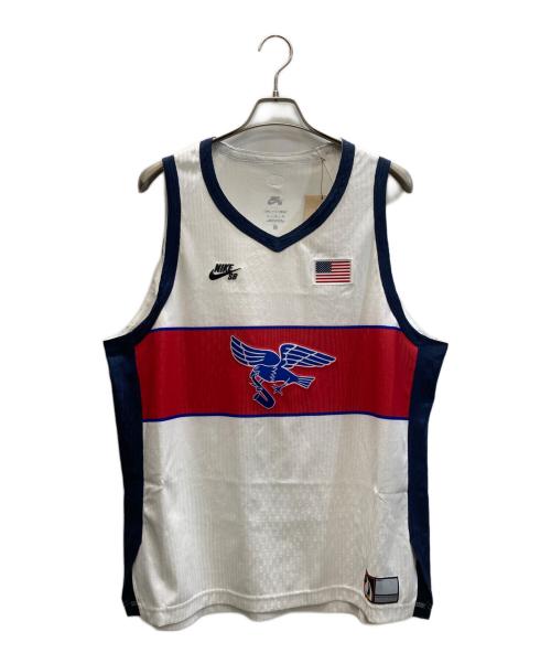 NIKE SB（ナイキエスビー）NIKE SB (ナイキエスビー) Dri-FIT ADV スリーブレス スケートボードジャージー ホワイト×ネイビー サイズ:SIZE XL 未使用品の古着・服飾アイテム