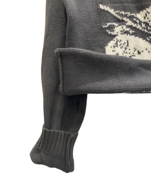 basketcase（バスケットケース）basketcase (バスケットケース) RAW COLLEGE knit sweater ブラック サイズ:SIZE Mの古着・服飾アイテム