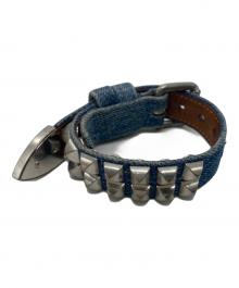 masu（エムエーエスユー）の古着「STUDS DENIM NARROW BRACELET」｜インディゴ