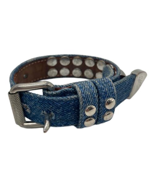 masu（エムエーエスユー）masu (エムエーエスユー) STUDS DENIM NARROW BRACELET インディゴの古着・服飾アイテム