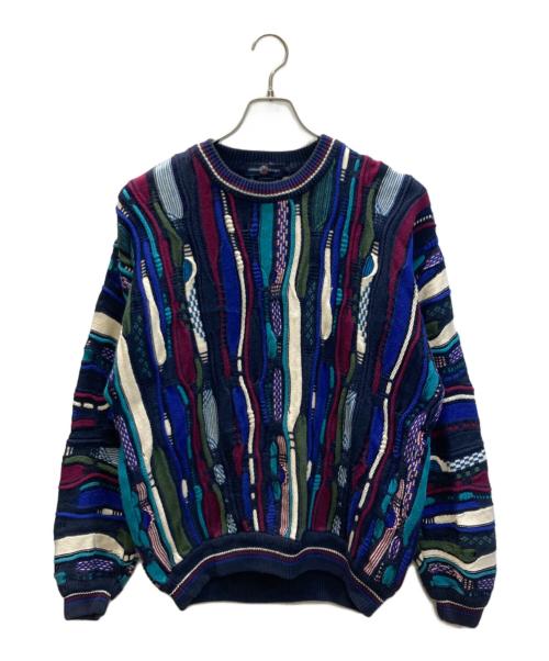 COTTON TRADERS（コットン トレーダーズ）COTTON TRADERS (コットン トレーダーズ) 90's 3Dニット ネイビー サイズ:Lの古着・服飾アイテム