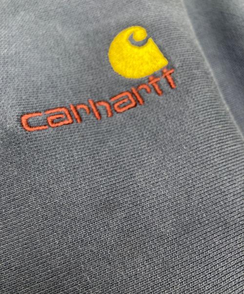 CarHartt（カーハート）CarHartt (カーハート) プルオーバーパーカー HOODED AMERICAN SCRIPT SWEATSHIRT ネイビー サイズ:Mの古着・服飾アイテム