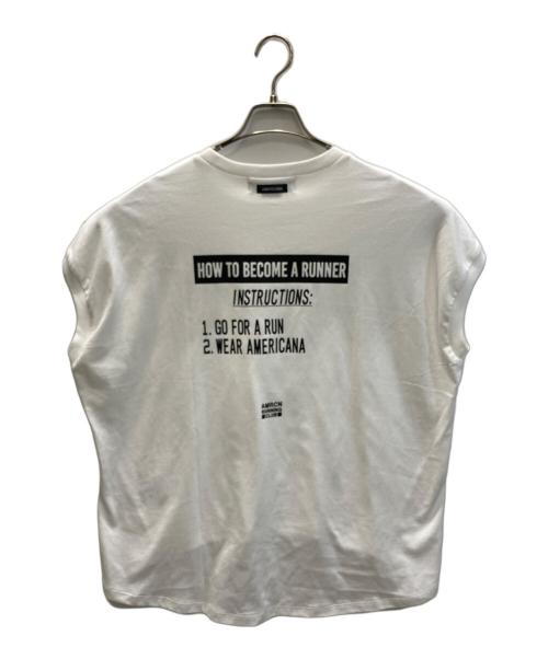 Americana（アメリカーナ）Americana (アメリカーナ) ウンドヘム バックプリントTシャツ ホワイト サイズ:FREEの古着・服飾アイテム