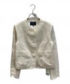 BRAHMINブラーミン）の古着「ツイード ノーカラージャケット」｜ホワイト