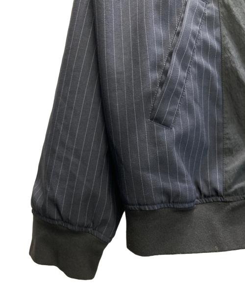 FRED PERRY（フレッドペリー）FRED PERRY (フレッドペリー) Pinstripe Panel Woven Track Jacket ネイビー×ブラック サイズ:SIZE Mの古着・服飾アイテム